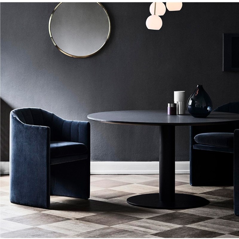 售楼处接待椅酒店洽谈椅会客椅意式极简布艺餐椅设计师餐厅椅绿色