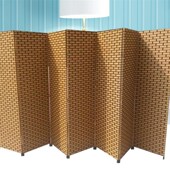 挡风屏风墙旋转门木框家具办公装 饰客厅藤编密封