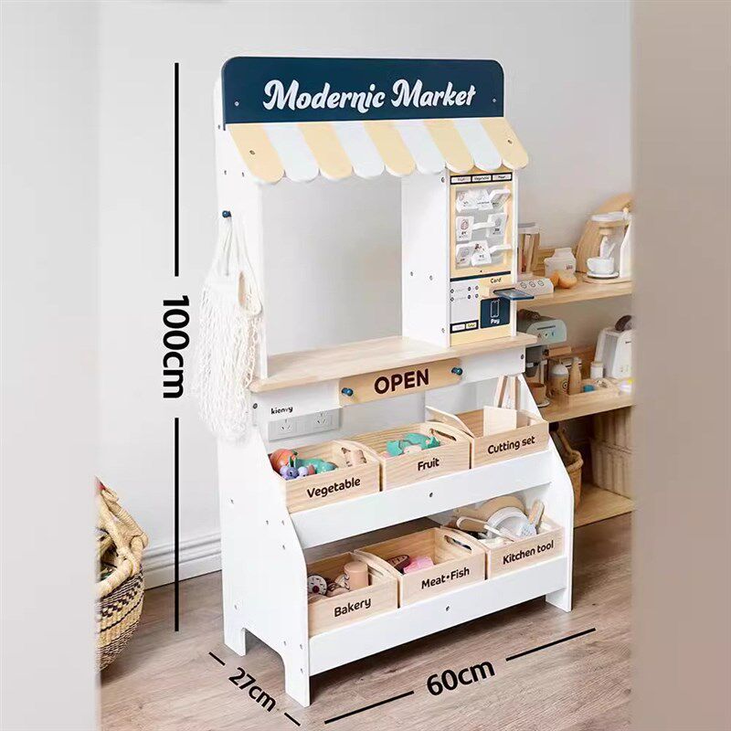 韩国in风木质儿童过家家水果商店小卖部货架仿真杂货铺超市
