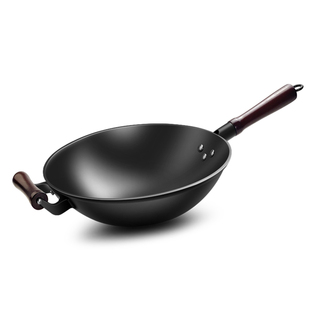 中福陆川铁锅炒锅老式炒菜家用无涂层粘锅铸铁锅家用燃气灶适用