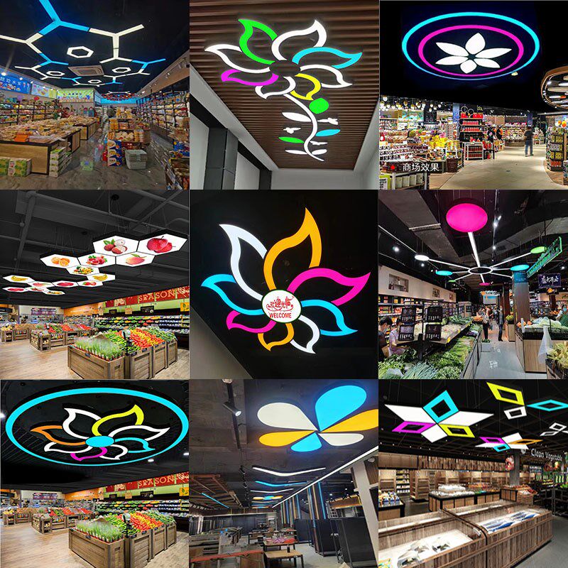 超市造型灯水果店生鲜零食店铺商场大厅办公室R台球室游乐场吊灯