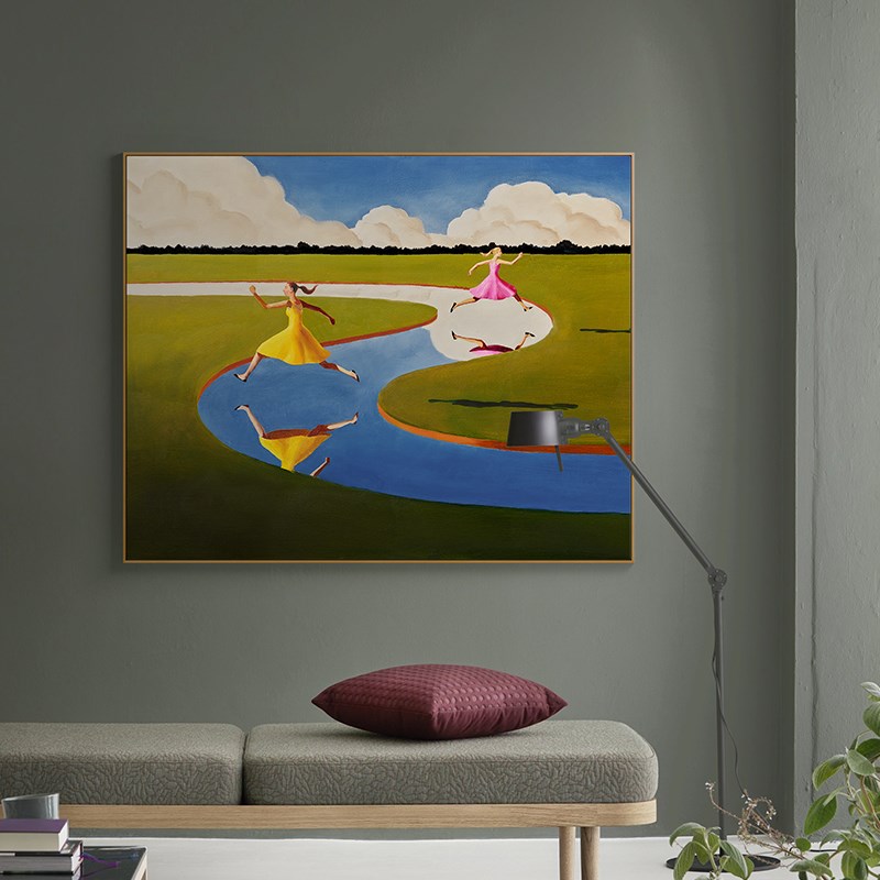 三小姐 现代人物风景抽象装饰画 客厅大幅沙发背景墙面挂画壁画