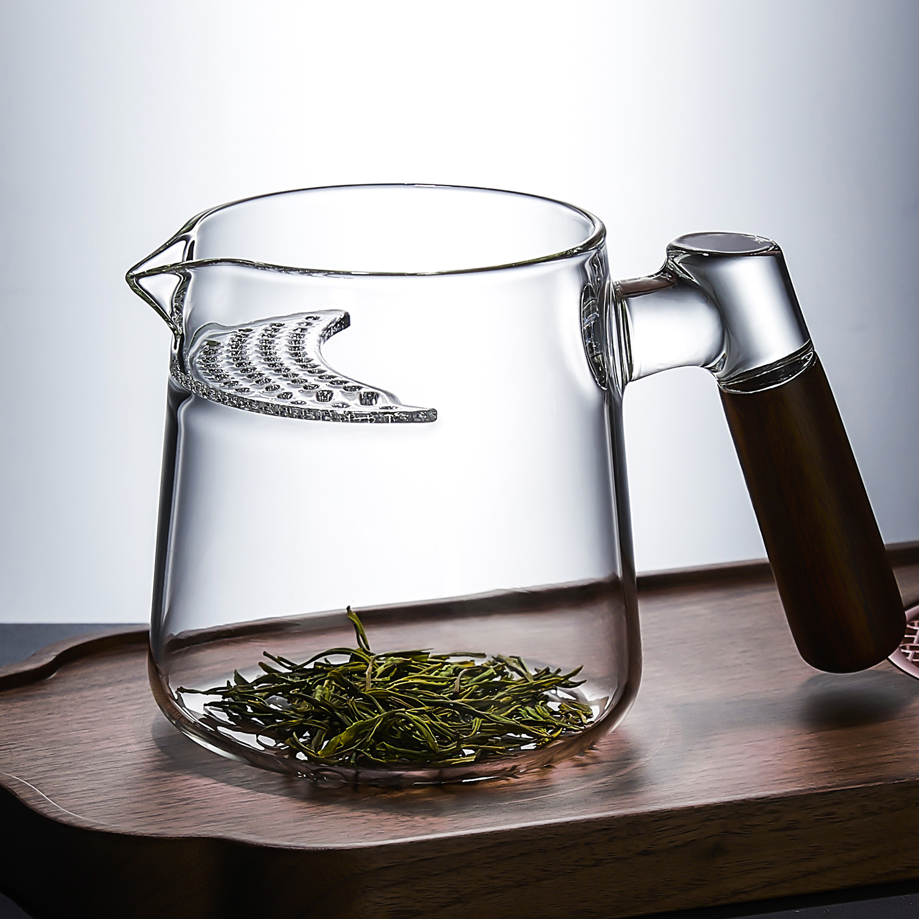月牙公道杯玻璃茶壶茶漏一体绿茶过滤杯专用茶具分茶器泡茶杯滤网