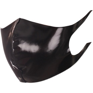 研樂社 窒息蒙面恋物癖ol漆皮哑光乳胶氨d立体剪裁口罩