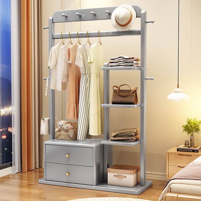 衣帽架落地实木酒店家用卧室多场景多功能一体现代大型挂衣架