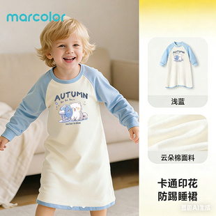 马卡乐儿童睡衣2026新款早春睡裙外穿衣服宝宝女童薄款好看连体衣