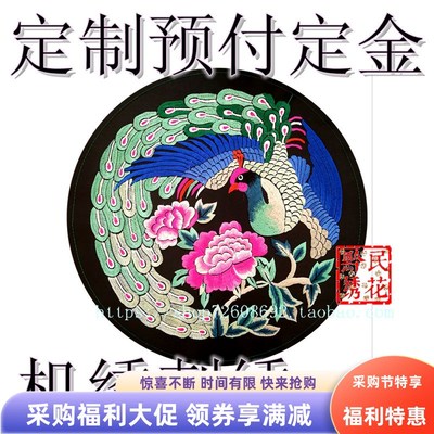 定披风制订金绣电脑绣少数民族风布料DI刺绣品材料补丁