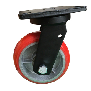 超重型脚轮铸铁圆弧轮大载重煞车静音推车軲辘万向脚轮支架