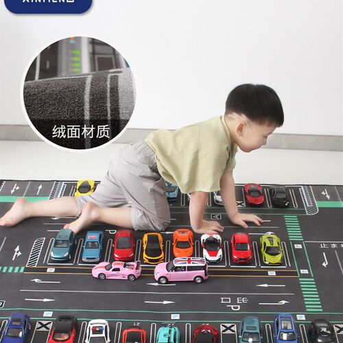 儿童地毯爬行垫城市交通场景地图游戏毯马地垫