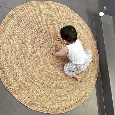 圆形加厚蒲草编织现代地毯客厅沙发茶几毯书房摇椅垫卧室床边垫子