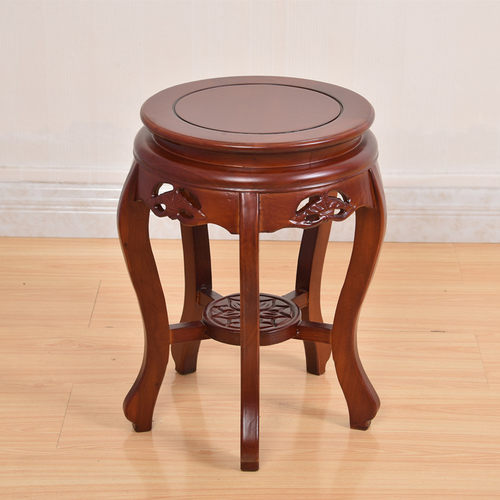 中式实木古筝凳圆明古典餐桌凳琴凳榆木仿古板凳矮凳鼓登