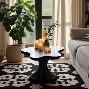 中古风客厅落地梅型茶几家用角几沙发旁边桌瓣小户型边几