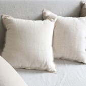 弋采侘寂风民宿客厅沙发手工毛边棉麻装 饰靠垫抱枕腰枕方枕靠枕