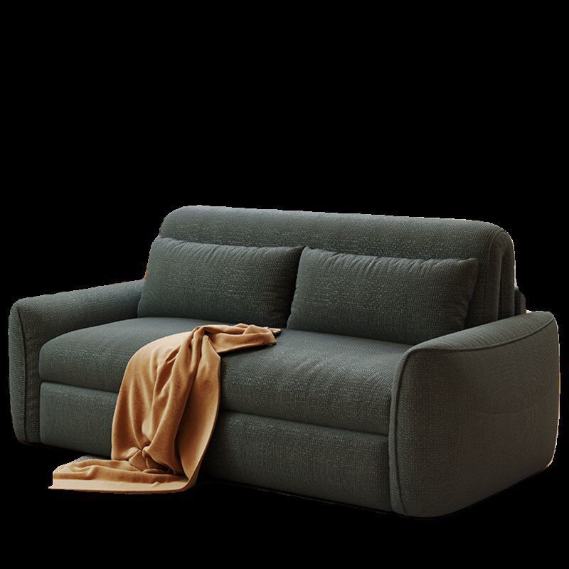 现代电动沙发床伸缩小户型客厅布艺沙发书房坐卧两用奶油风