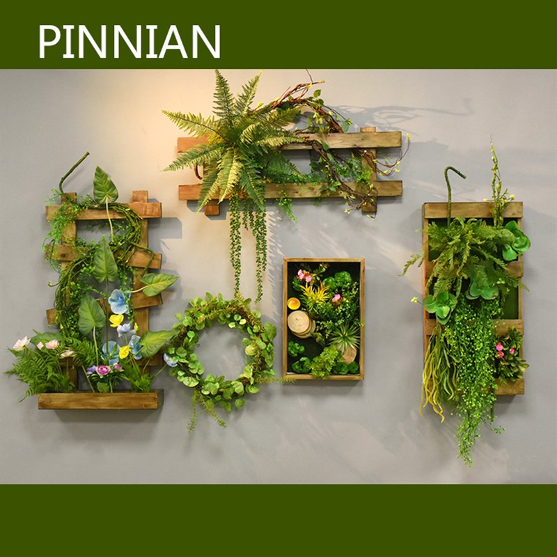 仿真植物壁挂绿植墙面装饰工业风墙壁挂件墙上田园挂饰创意墙饰花