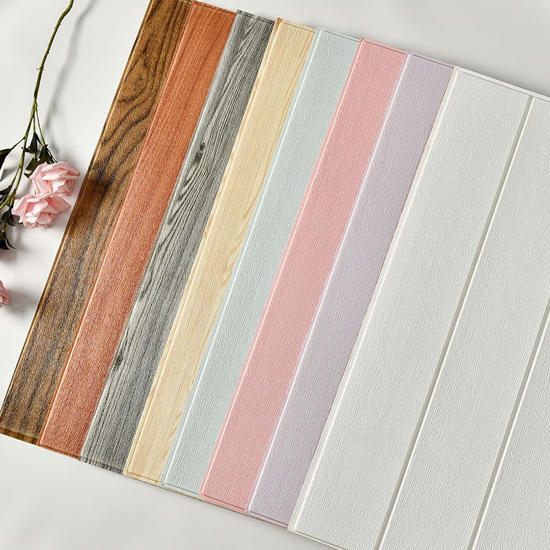 木纹墙贴客厅软包墙围护墙板泡沫天花板装饰自粘墙壁纸防水d立体