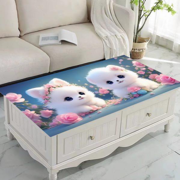 可爱萌狗硅胶皮革桌垫免洗防水防油防烫餐桌垫子茶几桌布轻奢高级,居家布艺,茶几垫,淘宝优惠券,粉丝福利购,淘宝优惠卷