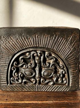 中式复古汉砖雕刻秦砖汉瓦当立体成品简约室内新款拓片制作