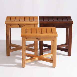 木凳高凳曲面实木家用浴足凳洗澡防滑凳防水防腐冲淋椅化妆凳餐凳