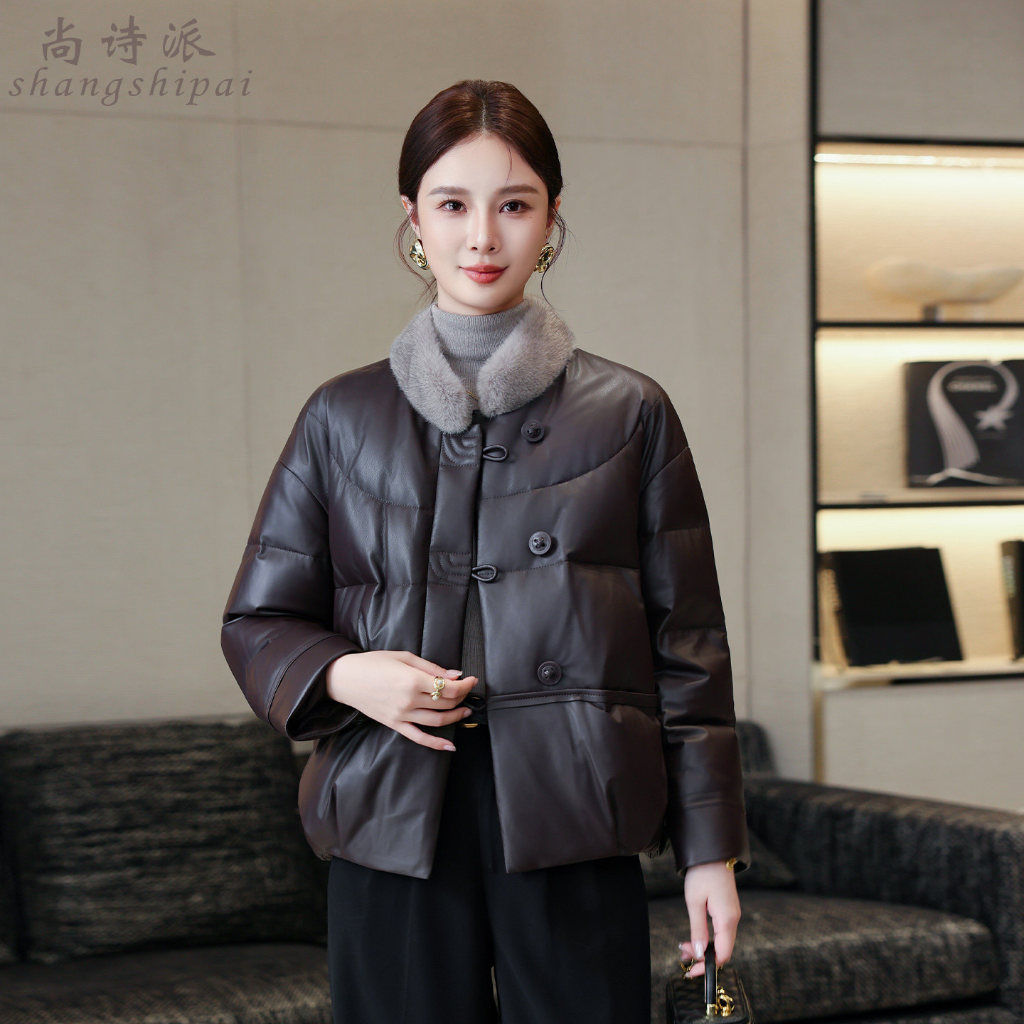 皮羽绒外套2025新款冬短款