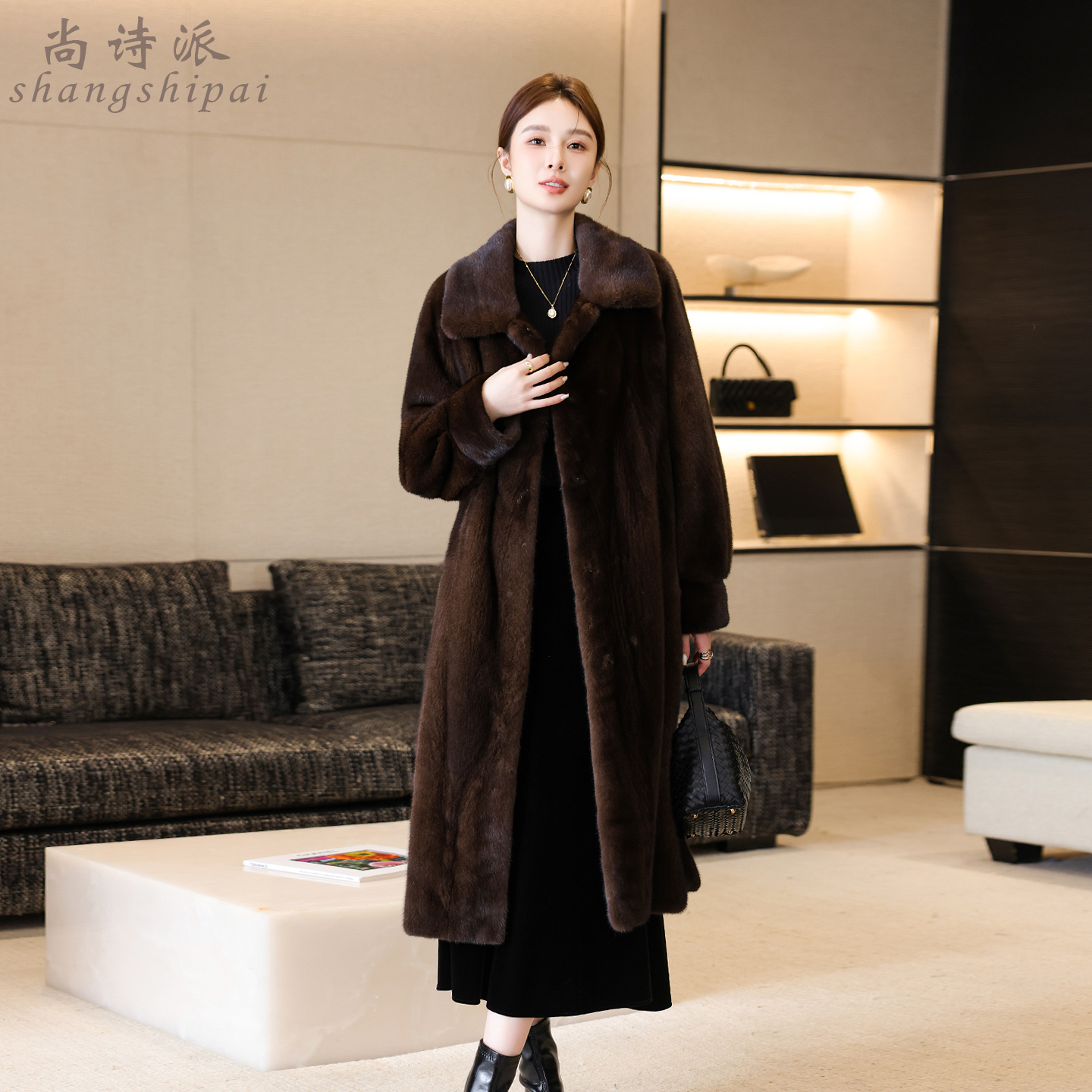 水貂皮草女整貂大衣外套冬季新款