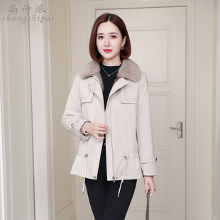 派克服女短款2025新款尼克服水貂内胆可拆卸时尚皮草羽绒服外套