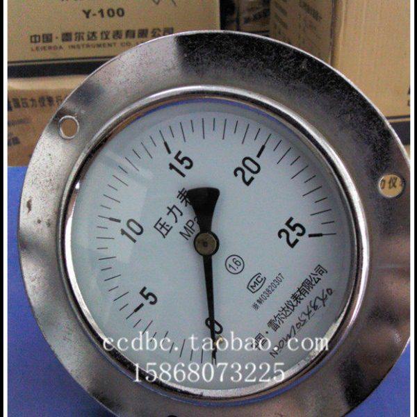 【雷尔达】 轴向带前边 压力表Y100ZT 低压0-6mpa系例