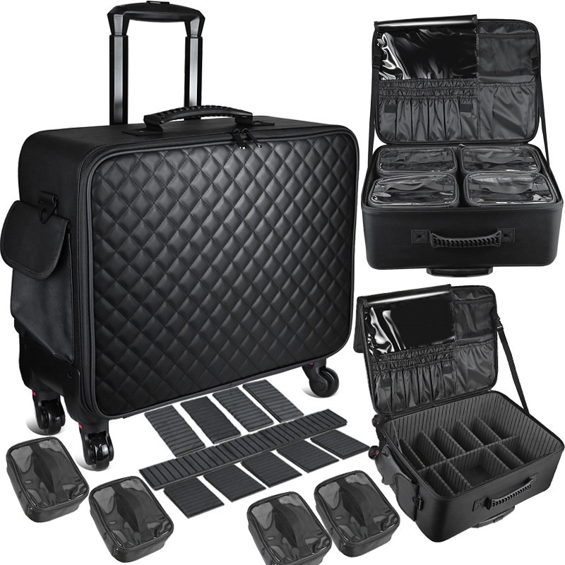 加高专业拉杆化妆箱化妆师跟妆便捷大容J量美甲纹绣美发美容工具