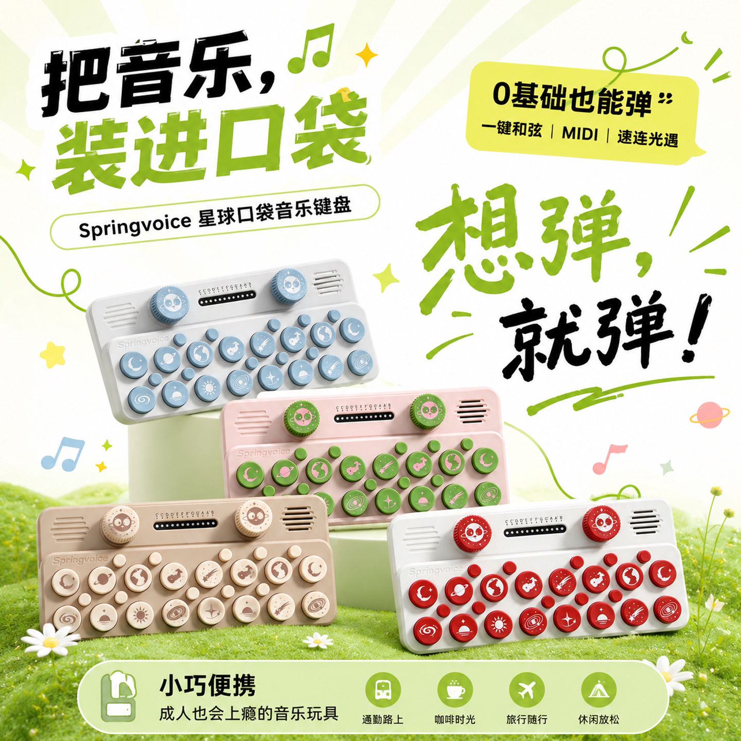 【星空版限定】Springvoice星空限定口袋音乐键盘光遇乐器礼物