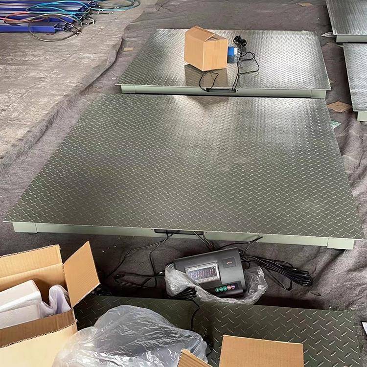 跨境出口地磅秤1000kg带英文显示器地磅2000kg工业称重平台秤T