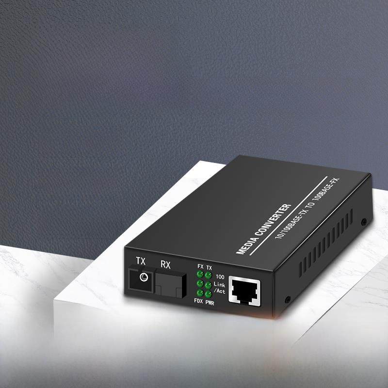 永航单模单光纤Sc光纤收发器100m千兆光纤跳线转换器光纤跳线光纤