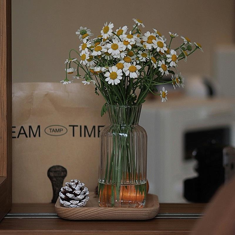 ins网红文艺平口玻璃花瓶民宿酒店家居室内饭厅水培装饰花瓶摆件