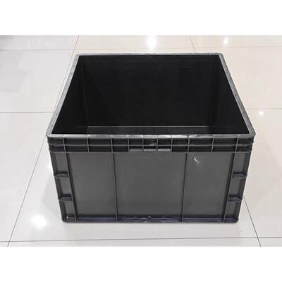 EU6636物流箱正方形塑料周转胶箱600*600*300汽车工厂五金收纳箱