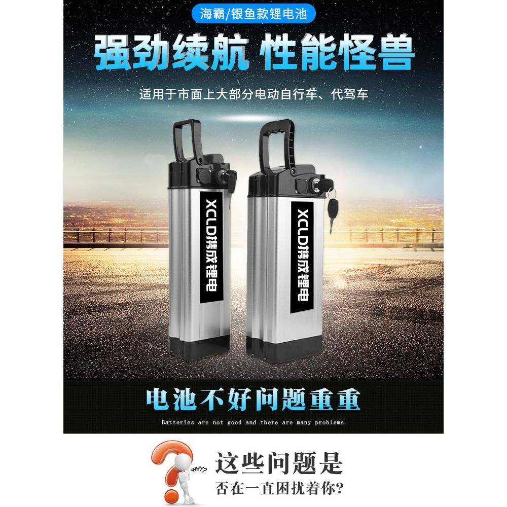 银鱼款海霸款电动车锂电池36v48v60v代驾车10ah30ah全新动力电瓶