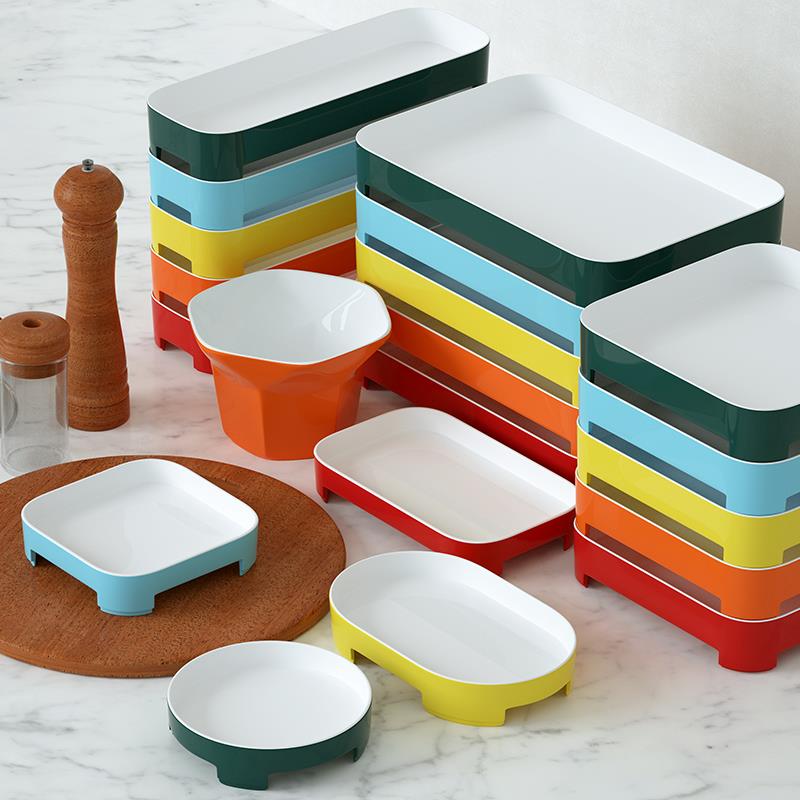 密胺可摞叠自助火锅展示盘子配菜盘串串香烤肉盘子四宫格小吃拼盘