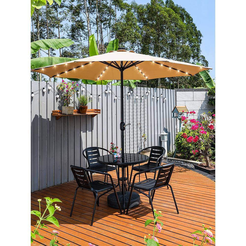 户外耐用太阳伞桌椅与伞组合庭院遮阳伞花园中心柱休闲露天摊位