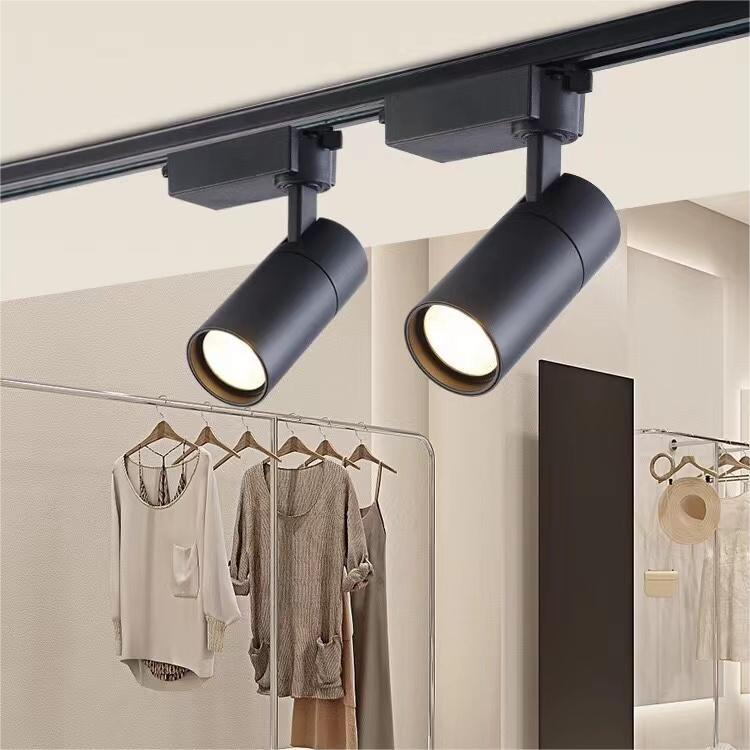 全光谱LED明装轨道射灯服装店商铺专用COB导轨背景墙聚光天花筒灯