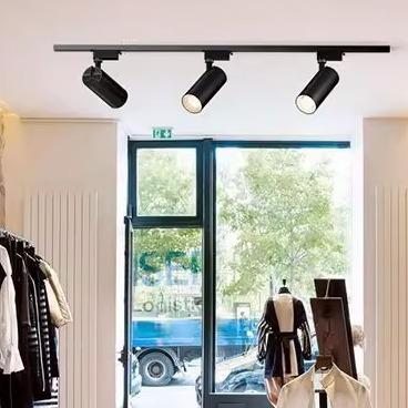 cob明装轨道射灯LED轨道灯商用聚光背景墙服装店展厅吸顶导轨灯