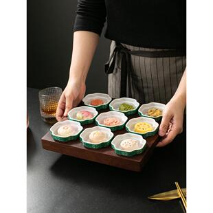 酒店餐具九格小盘拼盘配菜冷盘茶点心盘专用托盘蘸碟商业