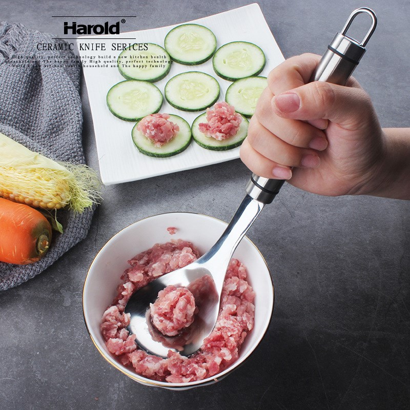 304不锈钢肉丸神器鱼丸挤压器家用模具勺子肉丸按压神器厨房工具