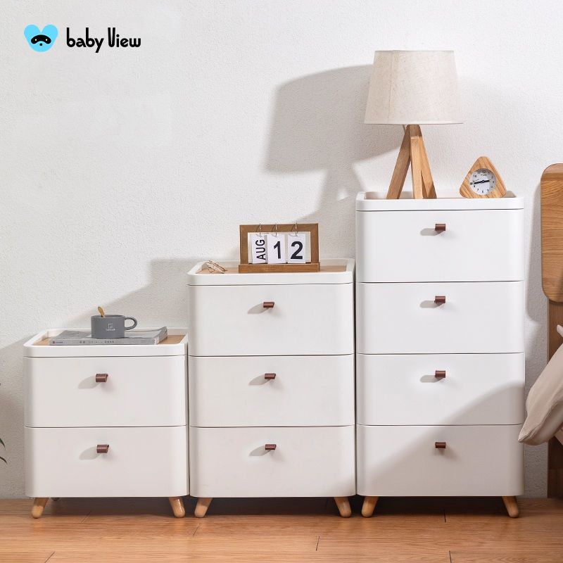 Babyview抽屉式收纳柜落地家用客厅多层夹缝柜子储物柜卧室床头柜
