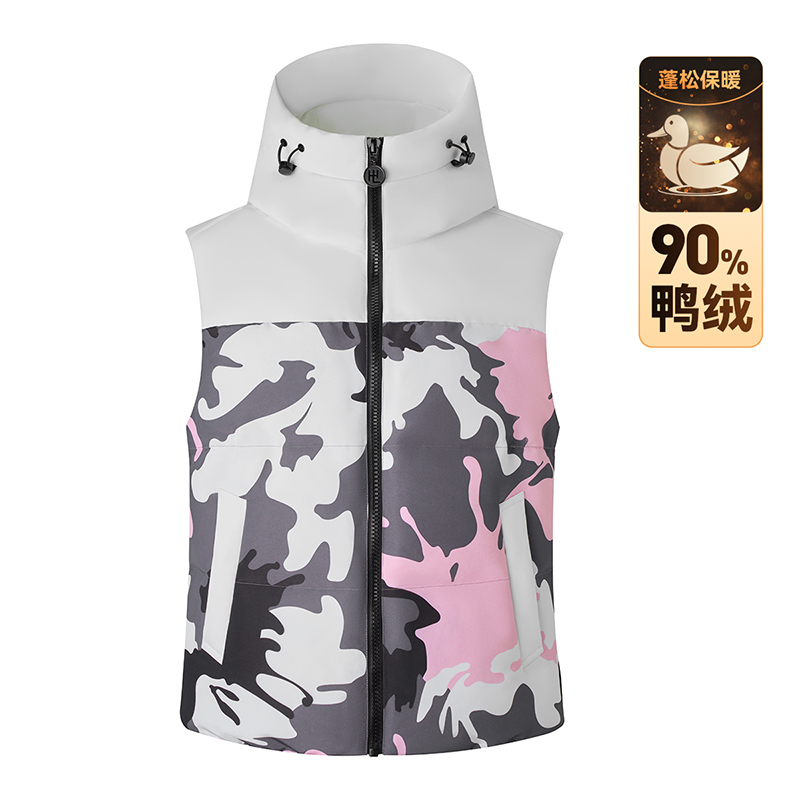 短款连帽保暖羽绒马甲情侣款秋冬韩版背心轻薄羽绒服外套90鸭绒
