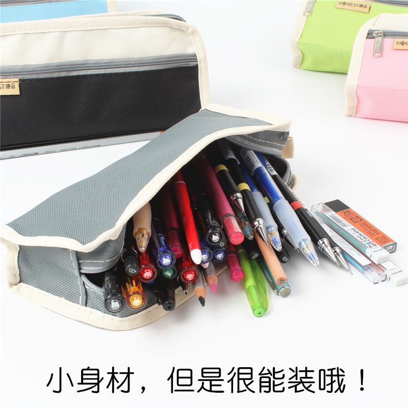 小清新简约女生笔袋儿童学生可爱创意铅笔袋大容量帆布文具收纳盒