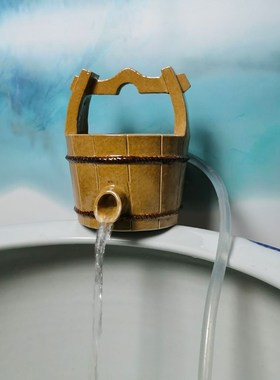 陶瓷流水鱼缸流水器养鱼循环水系统水缸造景水桶过过