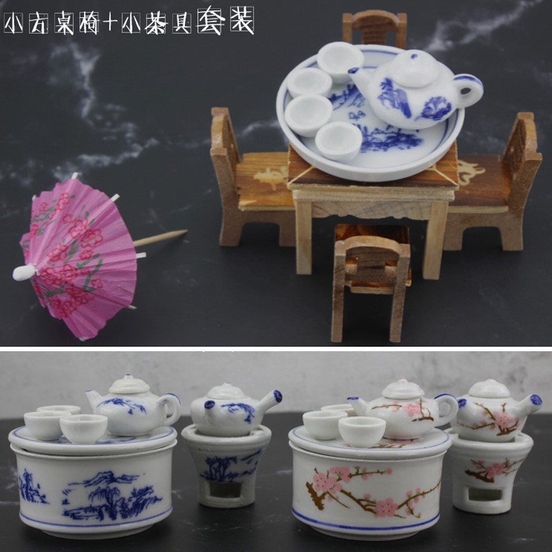迷你摆件创意陶瓷儿童小过茶道仿真小型功夫茶具茶盘茶壶装