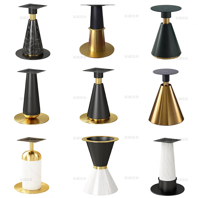 洽谈桌脚边几酒店客厅圆桌桌腿郁金香小蛮腰喇叭圆形餐桌脚