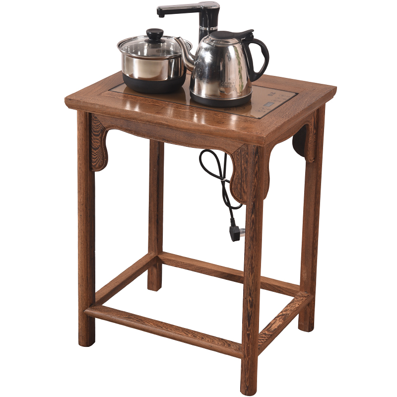 红木家具 鸡翅木小茶几 带电热壶复古中式实木茶桌仿古茶台茶水架