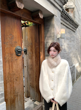 jijilulu积极璐 富家奶貂 洋气韩女环葆皮草宽松好穿显瘦保暖重工