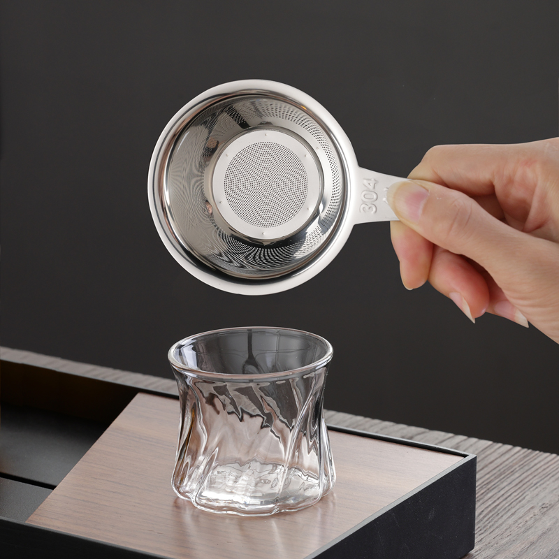 创典304茶漏加厚不锈钢茶滤茶隔加密茶滤泡P茶茶叶过滤网器茶滤器