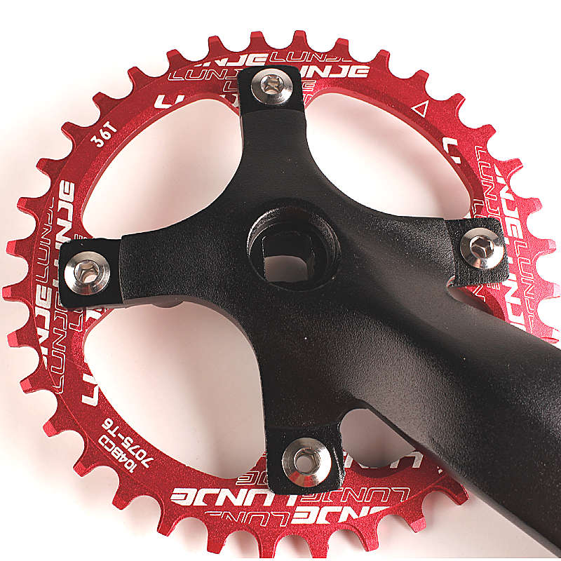 铝合金山地自行车正负齿牙盘104wBCD方孔曲柄8/9/10/11速改装单盘